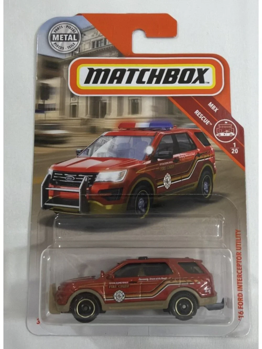 Matchbox Red '16 Ford Interceptor Utility MBX Rescue 2019